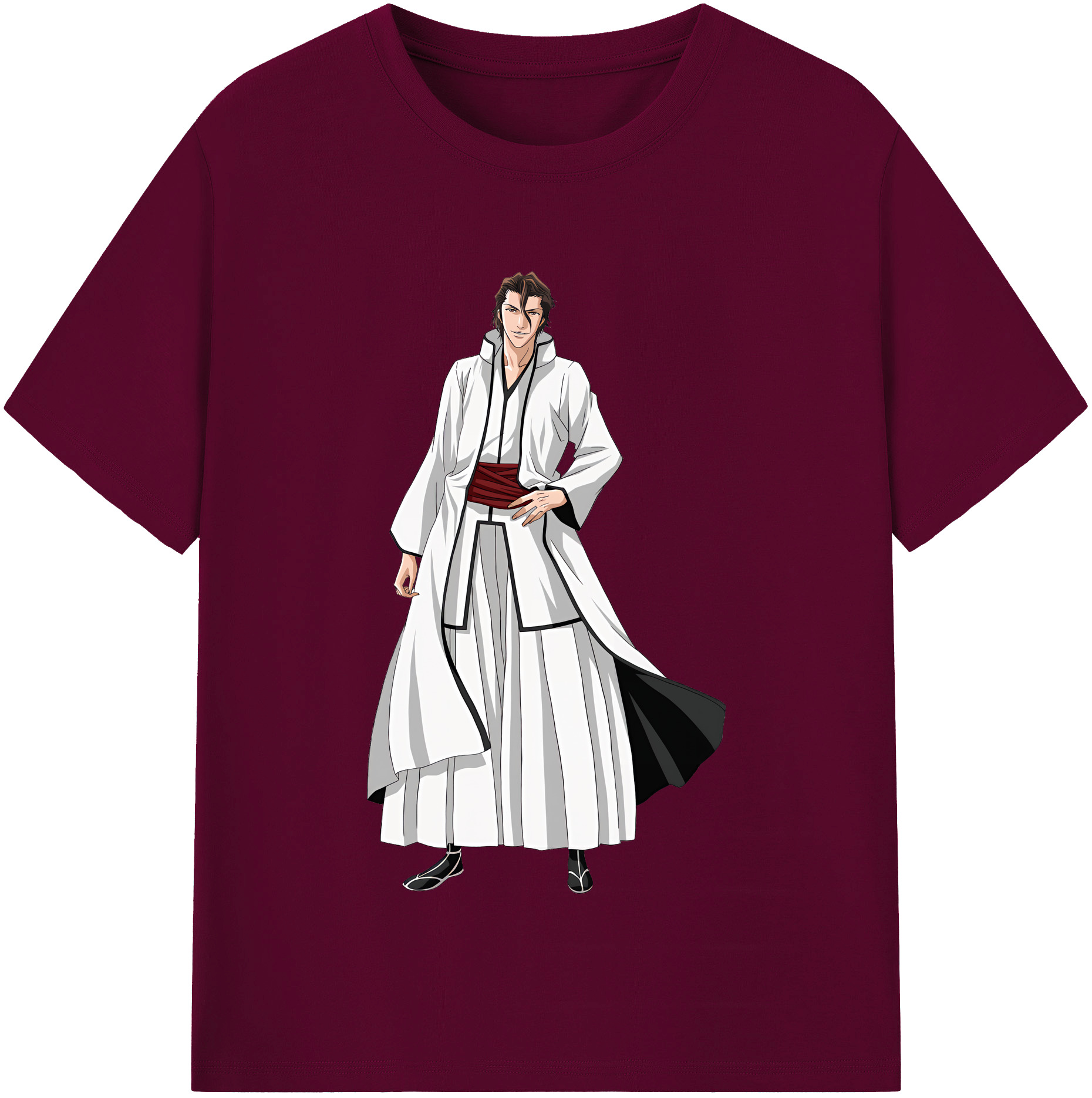 （画像用） ブリーチ 藍染 惣右介（あいぜん そうすけ） BLEACH Aizen Sousuke レディースカジュアルプリントTシャツ（綿100％）